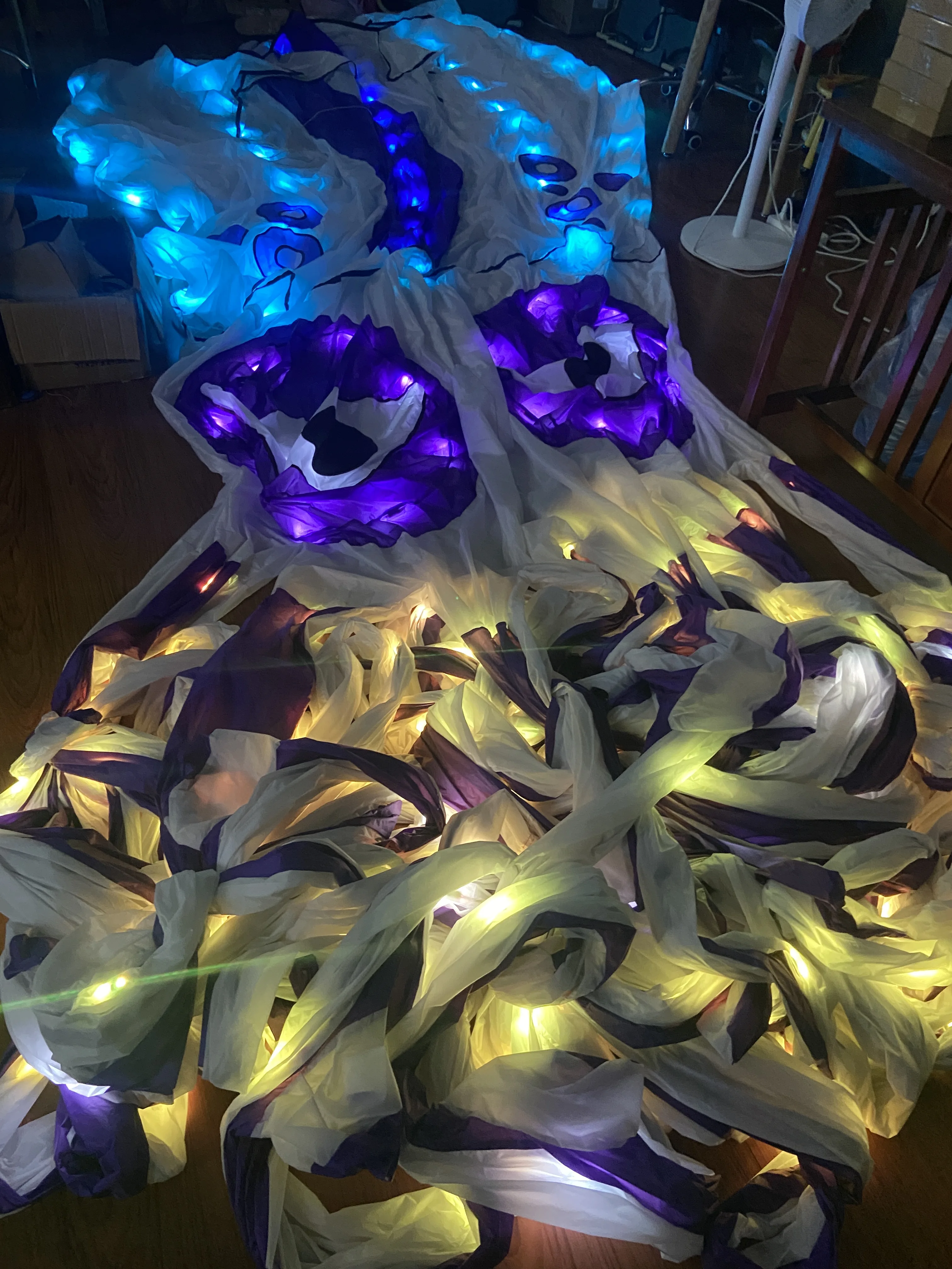 18m LED soft octopus big inflatable kite flying kites with lights for adult with battery and remote control - Image 2